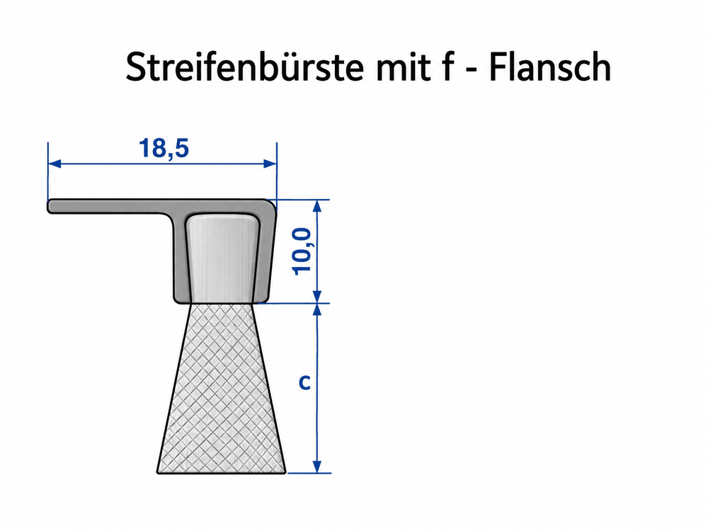 Streifenbürste mit f-Flansch